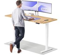 Desktronic Bureau Assis Debout Électrique 180x80 cm - Double Moteur Silencieux, Stabilité Renforcée, Réglable en Hauteur, Mémoire, USB-C HomePro