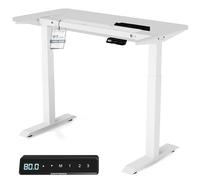 Desktronic Bureau Assis Debout Électrique - Bureau Réglable en Hauteur Stabilisé - Table Assis Debout - Commande Tactile - Mémoires - Ports USB Intégrés - Plan de Travail en Bois Européen