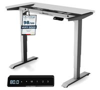 Desktronic HomePro Pied de bureau électrique réglable en hauteur, gris, avec fonction mémoire, technologie anti-collision, ports de charge USB-A et USB-C