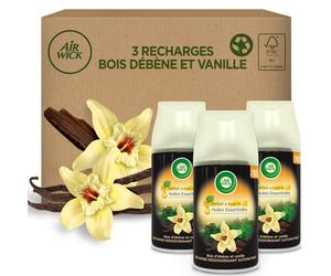 Desodorisant Maison - AIRWICK - Freshmatic - 3 Recharges - Parfum Vanille - Bois d'ebene