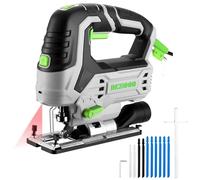DESOON Scie Sauteuse Électrique 800W à Coupe Oblique ±45° avec 4 Réglages Orbitaux, Vitesse Variable de 800 à 3000 SPM, Lame de Coupe, Lumière LED et Pointeur Laser pour Bois et Métaux