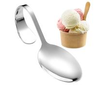 Dessert Spoons, Stainless Steel Ice Cream Spoons with Curved Handle | Small Coffee Tea Spoons for Desserts, Soup, Catering, Kitchen and Everyday Dining