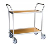Desserte 2 plateaux bois double poignées verticales 780 x 420 mm 150 kg - 880009544