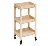 Desserte 3 niveaux coloris effet bois clair - Longueur 40 x Profondeur 30 x Hauteur 80 cm
