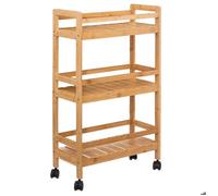 Five - Desserte roulante 3 Niveaux en Bambou H 80 cm, Bois