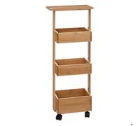 5five Desserte roulante de salle de bain 4 niveaux en bambou H 85,5 cm