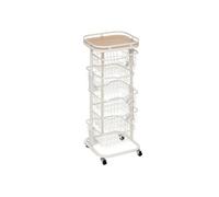 Desserte 5 paniers Balm MDF et métal blanc