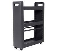 EDA Desserte à roulettes Mobilo 3 étagères modulables - Gris anthracite - 60 x 22 x 79 cm