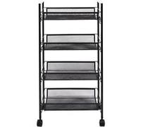 Desserte à Roulettes Métallique Noire 4 Niveaux - PANIL - ALTOBUY Noir G