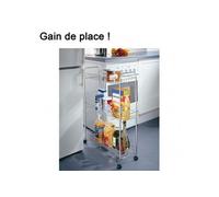 Etagère à roulettes gain de place - Acier chromé