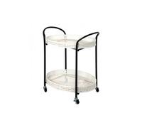 Desserte coloris noir-beige en métal - L 60 x P 40 x H 70 cm --