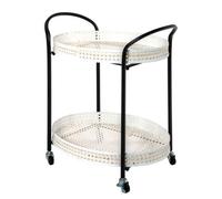 Desserte de Cuisine 2 Niveaux "Cannage" 70cm Noir