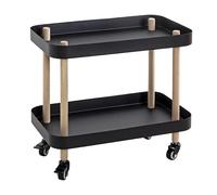Desserte de Cuisine 2 Niveaux Yumi 47cm Noir
