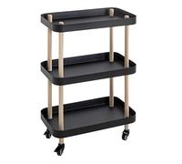 Desserte de Cuisine 3 Niveaux Yumi 76cm Noir