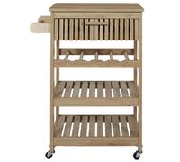 Desserte de cuisine 3 plateaux et 1 tiroir Saulk en bois - Marron