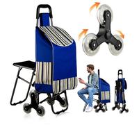 DESSERTE DE CUISINE Chariot pliable multifonction avec siège et poignée parfait pour marché supermarché ou balcon