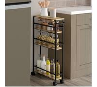 Desserte de cuisine gain de place DETROIT 4 niveaux sur roulettes design industriel