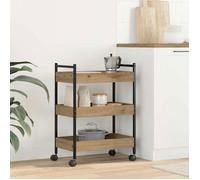 vidaXL Chariot de cuisine chêne artisanal 50×30×70 cm – métal, roulettes verrouillables