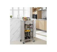 Desserte de cuisine inox à roulettes OTTO avec tiroir et paniers, DON HIERRO.