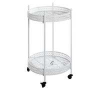 HAKU Desserte de cuisine ronde Ulika – métal, H 74 cm Ø 45 cm – Blanc