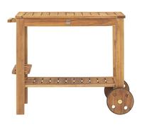 Generique Desserte de jardin SOLIS - roulettes, porte-bouteilles, bois d'eucalyptus FSC 93x49x74 cm