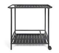 Desserte de jardin à roulettes en métal noir Livoo