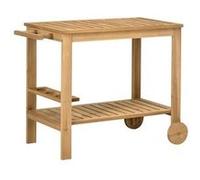 Outsunny Desserte de jardin pour plancha - 2 plateaux, porte-bouteilles - 95x47x74 cm
