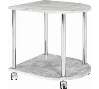 Desserte en acier et MDF optique beton-chrome - Dim : L 42 x H 40 x P 45 cm -PEGANE- G