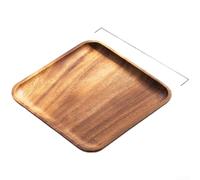 Desserte en Bois de Noyer pour américain Design pour zen - Plateau Sec pour Service du Thé et Fruits - Bords Arrondis Confortables 20x20 cm(B)