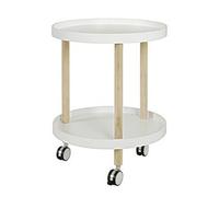 Desserte en bois massif coloris blanc - Dim : Diam 60 x H50 cm --