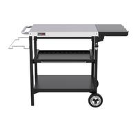 Royal Gourmet - Desserte plancha 3 étagères, dessus inox 70x50 cm, table pliable 30x50 cm