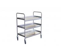 Desserte inox 304 L avec galeries de maintien 3 plateaux 835 x 435 mm 300 kg - 880000634