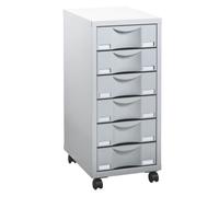 Desserte mobile Poly 6 tiroirs bleu RAL 5023