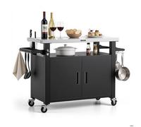 Desserte Plancha Extérieure 135 cm-VEVOR-Chariot de Barbecue avec Plan de Travail en Inox et Placard de Rangement