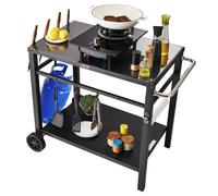 Desserte Plancha - VEVOR - Desserte Plancha Chariot de Barbecue à 2 Niveaux avec Roulettes Jardin,1000 x 640 x 835 mm,11,85 kg