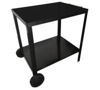 Happy Garden Desserte pour plancha PORTIMAO – Structure et plateaux acier, roues et poignée, Noire