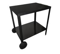 Happy Garden Desserte pour plancha PORTIMAO – Structure et plateaux acier, roues et poignée, Noire