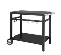 Desserte pour Plancha - Royal Gourmet - Grande Surface de Travail en Métal - 2 Étagères Dessus de Table 85 x 50 cm - Noir