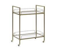 Desserte Table d'Appoint à Roulettes en Verre de Sécurité et Métal Très Décorative et Pratique pour Cuisine Chambre ou Salon Glamour Beliani