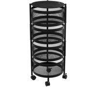 Dessertes - DECONATION - Resserre 4 paniers rotatifs - Acier noir - H 75 cm - D 30 cm