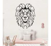 Dessin animé Afrique Lion Animal Jungle Sticker Mural Grand Géométrique Safari Lion Tête Sticker Mignon Chambre Décoration Poster42X34CM