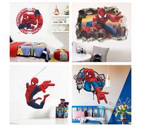Dessin animé Spiderman Stickers muraux pour chambre d'enfants décoration de la maison 3d Super héros Avengers Art Mural garçons décalcomanies Anime affiche de film Style 8