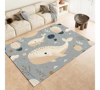 Dessin Animé Tapis Salon Baleine de Style scandinave Chambre Moderne Tapis pour Enfant Chambre, Bébé, Fille et Garçon - Moquette pour Chambre et Salon 120 x 170cm