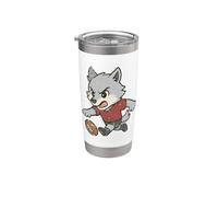 Dessin animé Wolf Rugby Run Gobelet isotherme en acier inoxydable double paroi