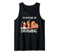 Dessin Artist I'd Rather Be Drawing Art Pinceau Citation Débardeur