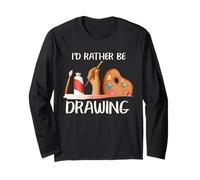 Dessin Artist I'd Rather Be Drawing Art Pinceau Citation Manche Longue