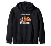 Dessin Artist I'd Rather Be Drawing Art Pinceau Citation Sweat à Capuche