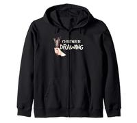 Dessin Artist I'd Rather Be Drawing Art Pinceau Citation Sweat à Capuche