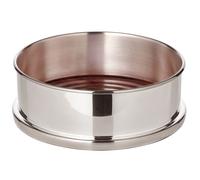 Dessous de bouteille Derby, argenté lourd, avec fond en bois, diamètre 13 cm