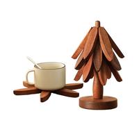 Dessous de plat - 22,9 cm - Protection contre la chaleur en bois - Protection pliable pour ustensiles de cuisine chauds - Pour cuisine, salle à manger, table, sécurité - Pour tenir poêles, bols